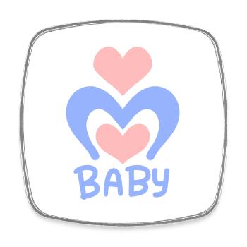 Baby Heart - Corps de bébé - Magnet carré - blanc - Devant