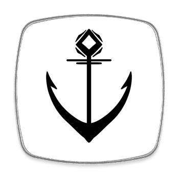 Anchor Black - Square fridge magnet - white - Front