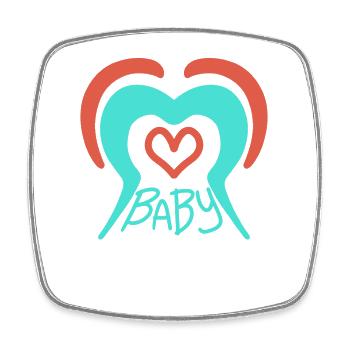 Bébé - Magnet carré - blanc - Devant
