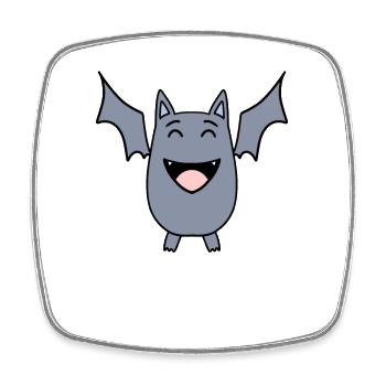 Bat - Square fridge magnet - white - Front