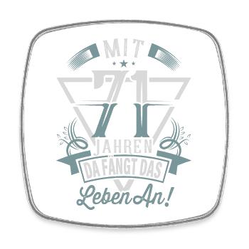 71. Geburtstag Da Fängt Das Leben An - Viereckiger Kühlschrankmagnet - Weiß - Vorne