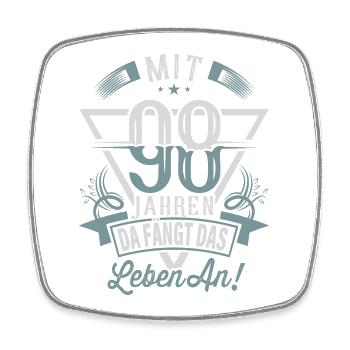 98. Geburtstag Da Fängt Das Leben An - Viereckiger Kühlschrankmagnet - Weiß - Vorne