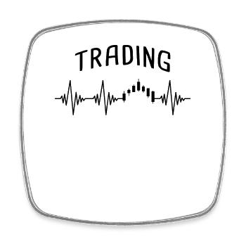 trading Herzschlag - Viereckiger Kühlschrankmagnet - Weiß - Vorne