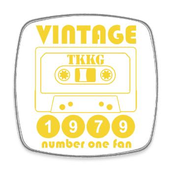 TKKG 1979 Number One Fan Vintage Kassette - Viereckiger Kühlschrankmagnet - Weiß - Vorne