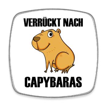 Capybara Wasserschwein - Viereckiger Kühlschrankmagnet - Weiß - Vorne