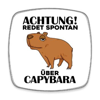 Capybara Wasserschwein - Viereckiger Kühlschrankmagnet - Weiß - Vorne