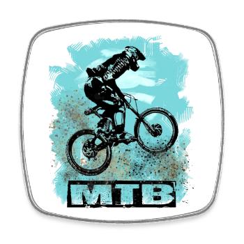 MTB Bike - Viereckiger Kühlschrankmagnet - Weiß - Vorne