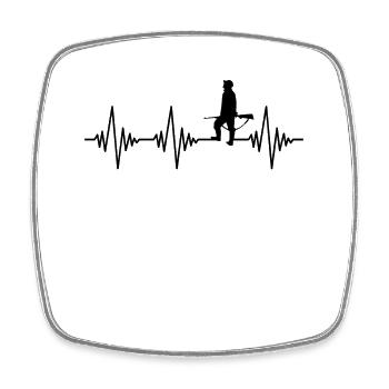 Hunter Heartbeat - Square fridge magnet - white - Front