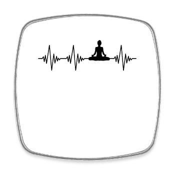 Yoga Méditation Heartbeat - Magnet carré - blanc - Devant