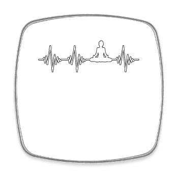 Yoga Méditation Heartbeat - Magnet carré - blanc - Devant