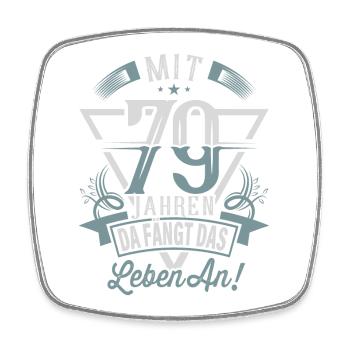 79. Geburtstag Da Fängt Das Leben An - Viereckiger Kühlschrankmagnet - Weiß - Vorne