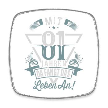 81. Geburtstag Da Fängt Das Leben An - Viereckiger Kühlschrankmagnet - Weiß - Vorne