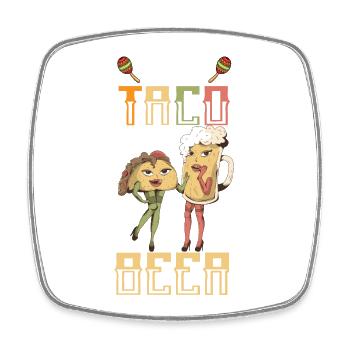 Laisse Taco Bout Beer - Magnet carré - blanc - Devant