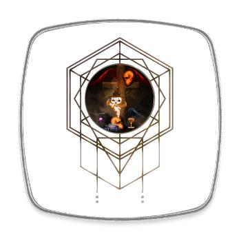 Mystische Symbolik im gotischen Stil - Viereckiger Kühlschrankmagnet - Weiß - Vorne