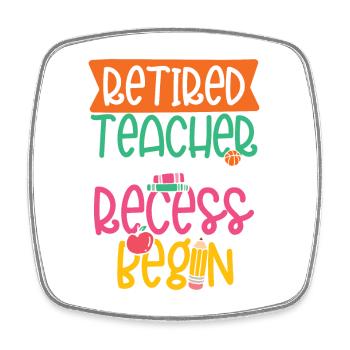 Ruheständler Lehrer Freiheit Design - Viereckiger Kühlschrankmagnet - Weiß - Vorne