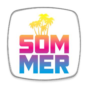 Sommer Palmen Verlauf Beach Strand bunt Mallorca - Viereckiger Kühlschrankmagnet - Weiß - Vorne