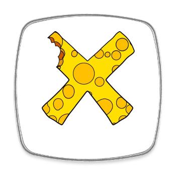 Croix du fromage - Magnet carré - blanc - Devant