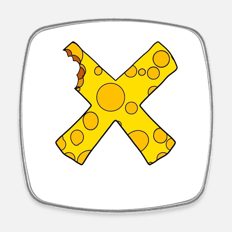 Cheese Cross - Square fridge magnet - white