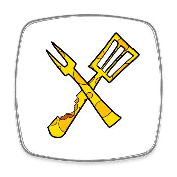 Cuisinier au fromage - Magnet carré - blanc - Devant