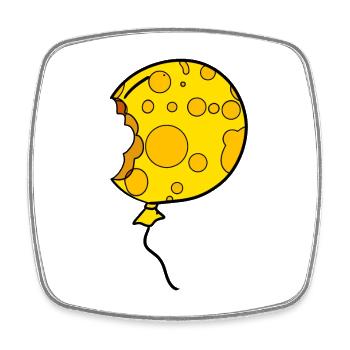 Käse Ballon - Viereckiger Kühlschrankmagnet - Weiß - Vorne
