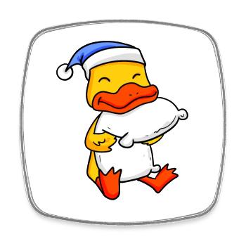 Ente Baby - Viereckiger Kühlschrankmagnet - Weiß - Vorne