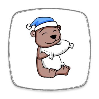 Bébé ours - Magnet carré - blanc - Devant
