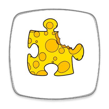 Käse Puzzle - Viereckiger Kühlschrankmagnet - Weiß - Vorne