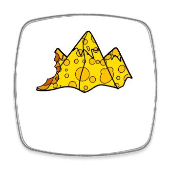 Montagne du fromage - Magnet carré - blanc - Devant