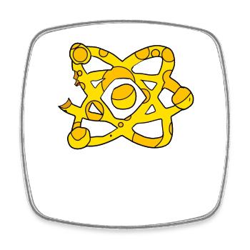 Atom Cheese Symbol Science Scientifique - Magnet carré - blanc - Devant