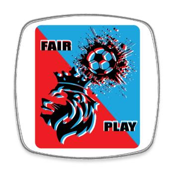 Fußball Fan - Viereckiger Kühlschrankmagnet - Weiß - Vorne