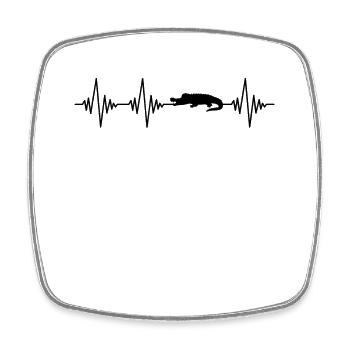 Crocodile Heartbeat - Magnet carré - blanc - Devant