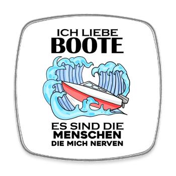 Motorboot Kapitän Bootsführerschein - Viereckiger Kühlschrankmagnet - Weiß - Vorne