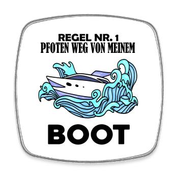 Motorboot Kapitän Boot Boote Seefahrt - Viereckiger Kühlschrankmagnet - Weiß - Vorne