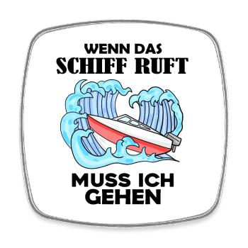 Motorboot Kapitän Boot Boote Seefahrt Geschenk - Viereckiger Kühlschrankmagnet - Weiß - Vorne