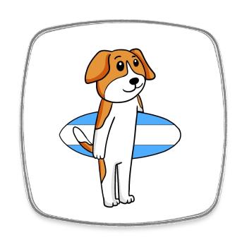 Surfboard Hund Beagle Surfen Geschenk - Viereckiger Kühlschrankmagnet - Weiß - Vorne