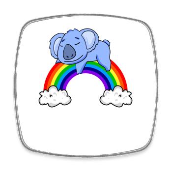Regenbogen Koala - Viereckiger Kühlschrankmagnet - Weiß - Vorne