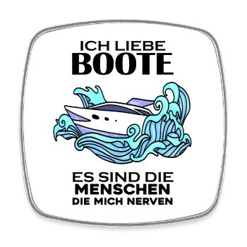 Motorboot Kapitän - Viereckiger Kühlschrankmagnet - Weiß - Vorne