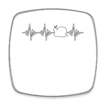 Snail Heartbeat - Square fridge magnet - white - Front