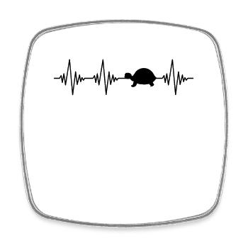 Turtle Heartbeat - Square fridge magnet - white - Front