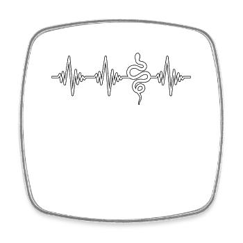 Snake Heartbeat - Square fridge magnet - white - Front