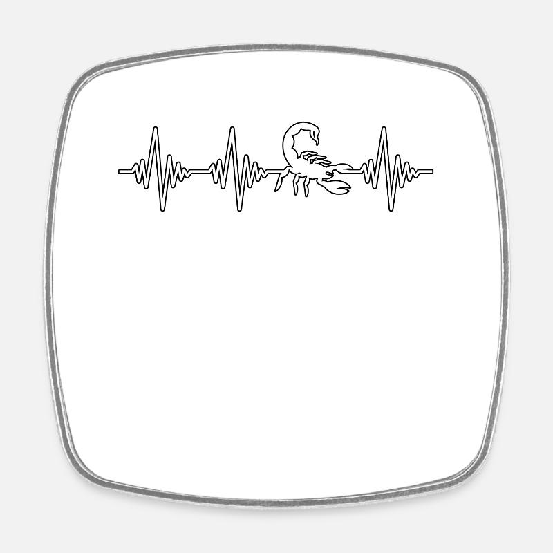 Scorpio Heartbeat - Square fridge magnet - white