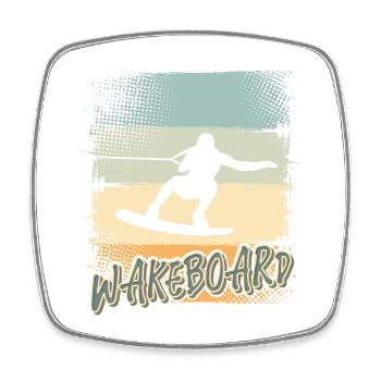 Wakeskate Wakeskating Wakeskater Wakeboard - Magnet carré - blanc - Devant
