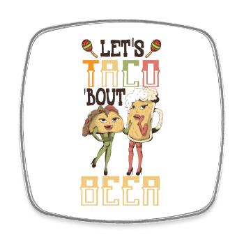 Bière Let’s Taco Bout - Magnet carré - blanc - Devant