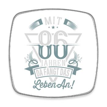 86. Geburtstag Da Fängt Das Leben An - Viereckiger Kühlschrankmagnet - Weiß - Vorne