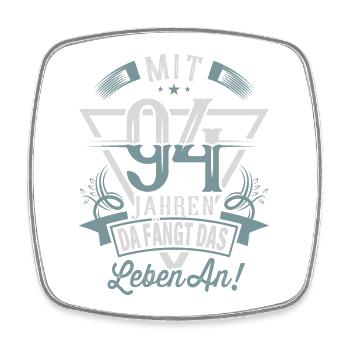 94. Geburtstag Da Fängt Das Leben An - Viereckiger Kühlschrankmagnet - Weiß - Vorne