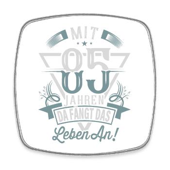 85. Geburtstag Da Fängt Das Leben An - Viereckiger Kühlschrankmagnet - Weiß - Vorne