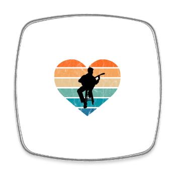 I love guitarists with acoustic guitar - Square fridge magnet - white - Front