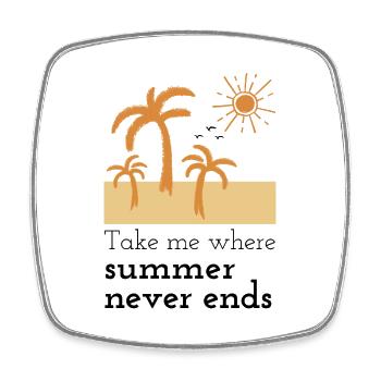 Summer Palm Trees Beach Sun Holiday Gift - Square fridge magnet - white - Front