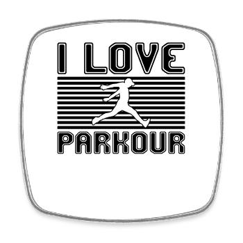 J’adore le parkour - Magnet carré - blanc - Devant