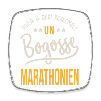 running bogosse marathonien cadeau marathon - Magnet carré - blanc - Devant